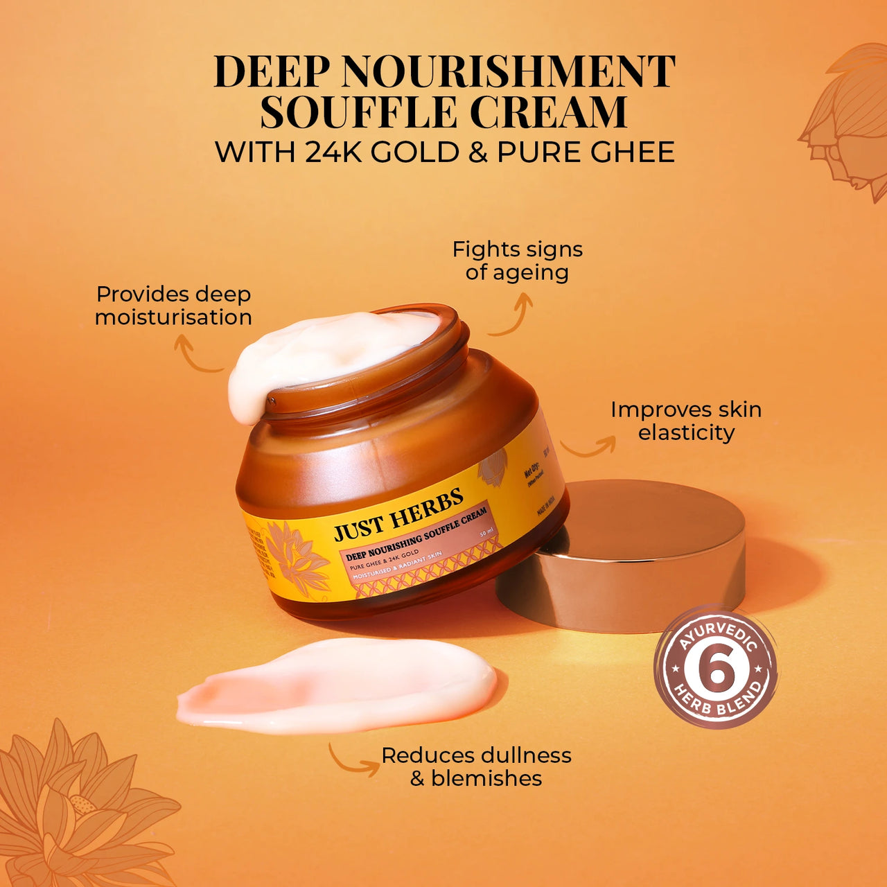 Pure Ghee & 24K Gold Deep Nourishing Souffle Cream