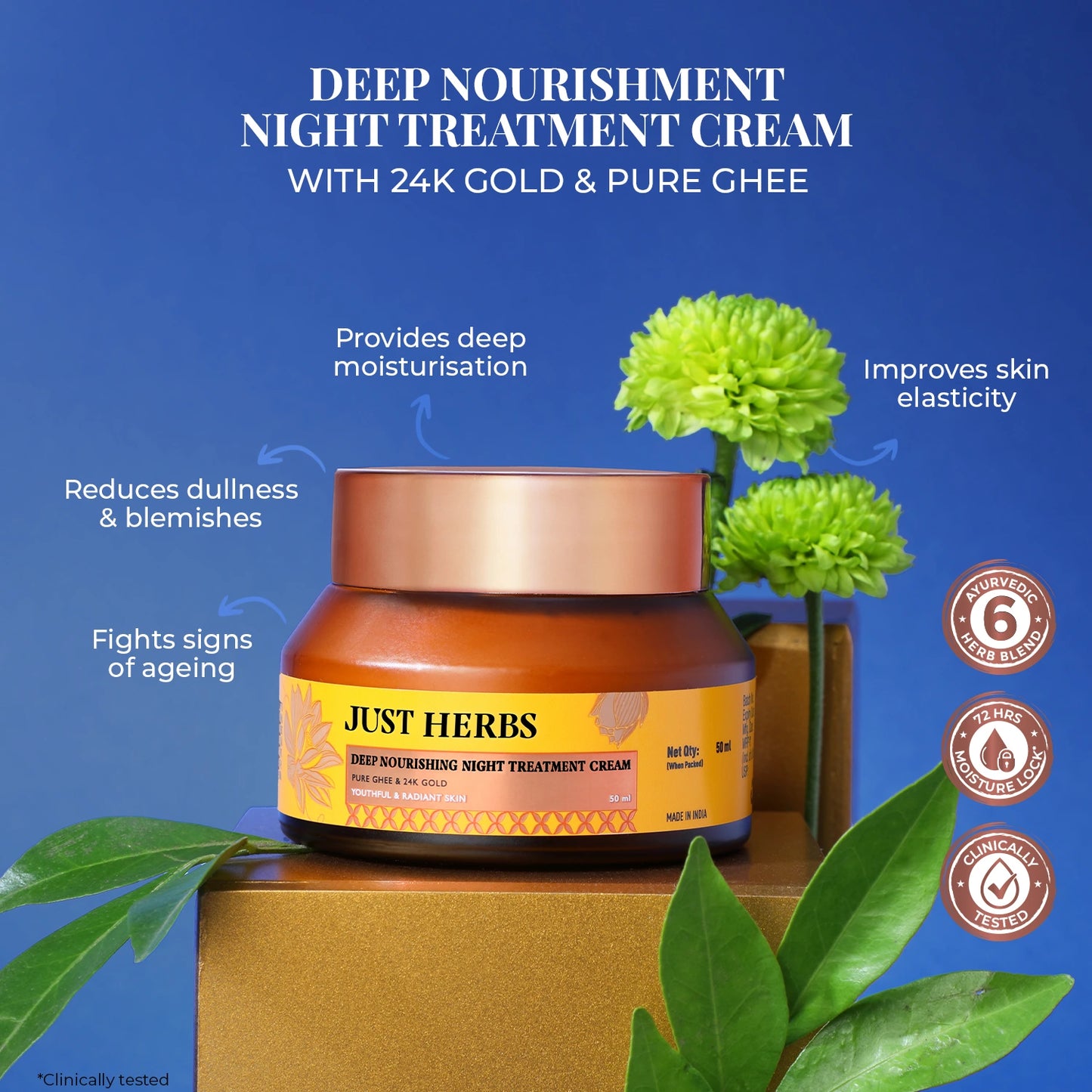 Pure Ghee & 24K Gold Deep Nourishing Night Treatment Cream