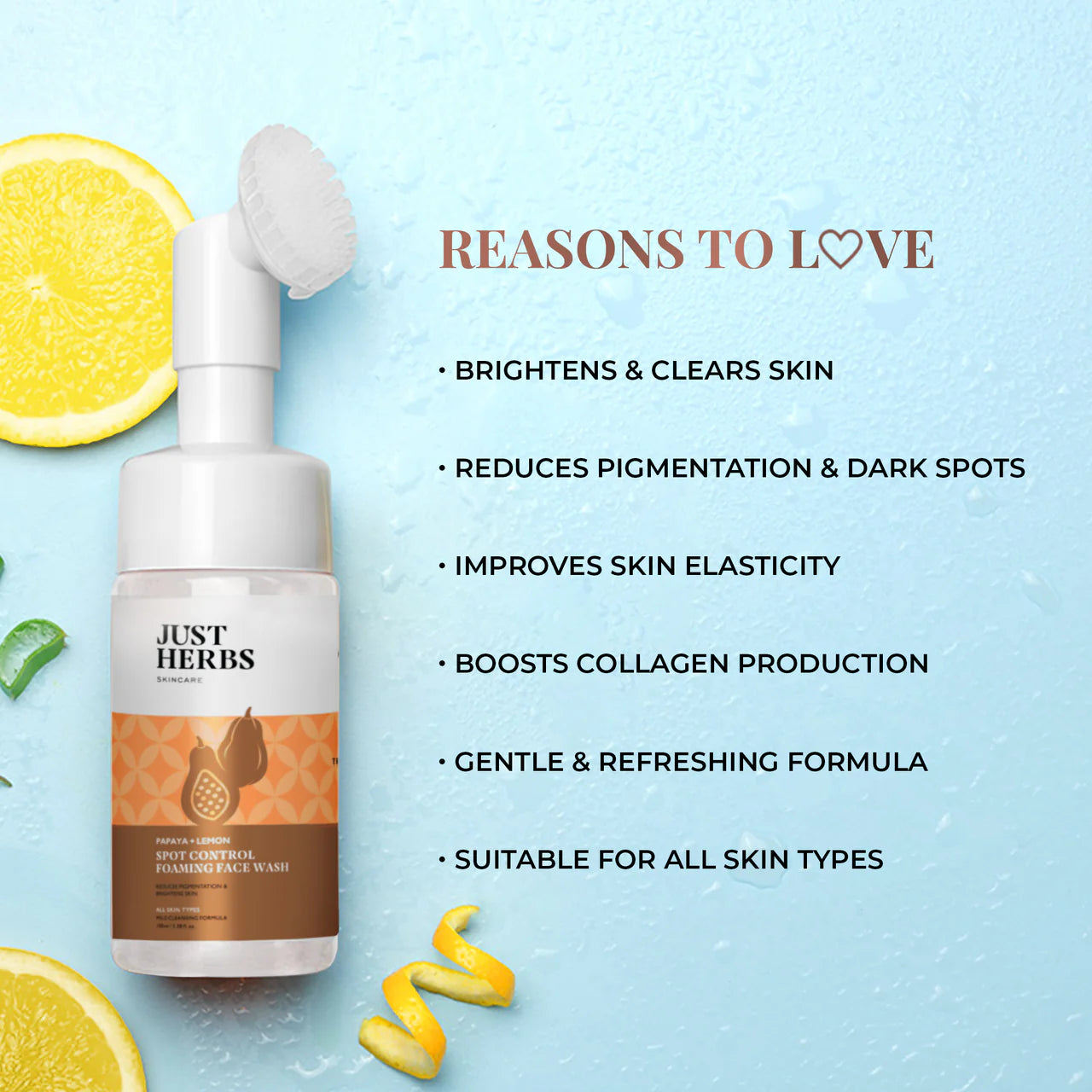 Foaming Face Wash with Papaya & Lemon for Spot Reduction
