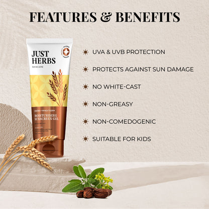 Moisturising Sunscreen Gel with SPF 35+ PA++++ with Jojoba and Wheatgerm