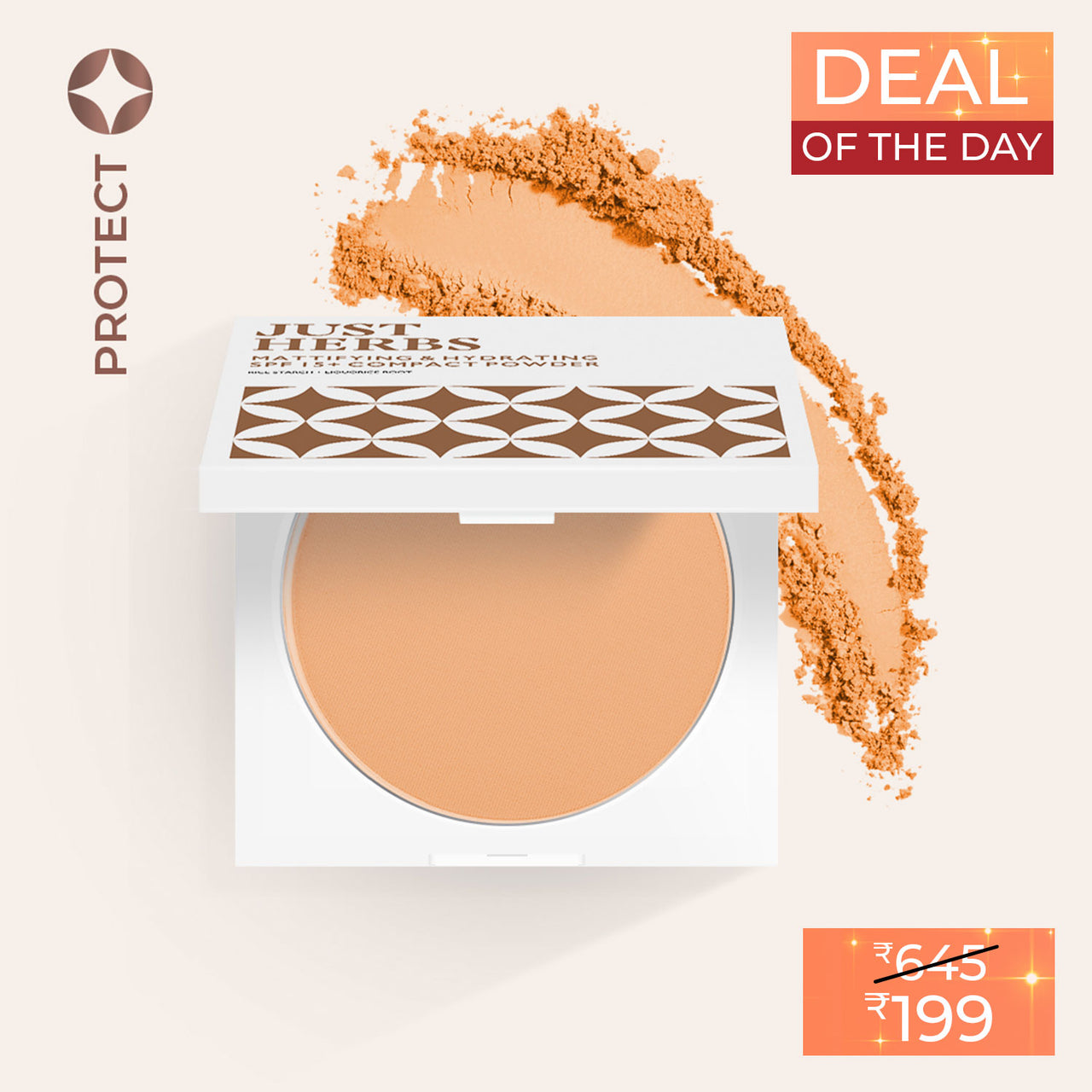 Mattifying and Hydrating SPF 15+ Compact Powder with Rice Starch & Liquorice Root 9 g