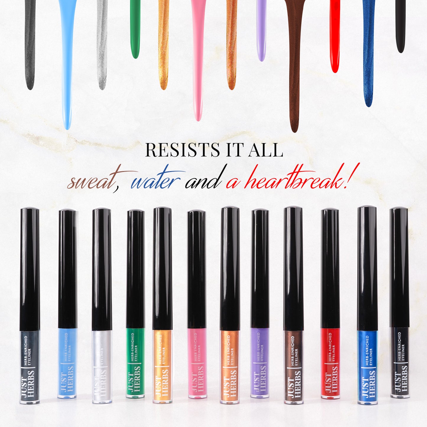 Herb-Enriched Waterproof Eyeliner Organic with Jojoba Oil & Vitamin E