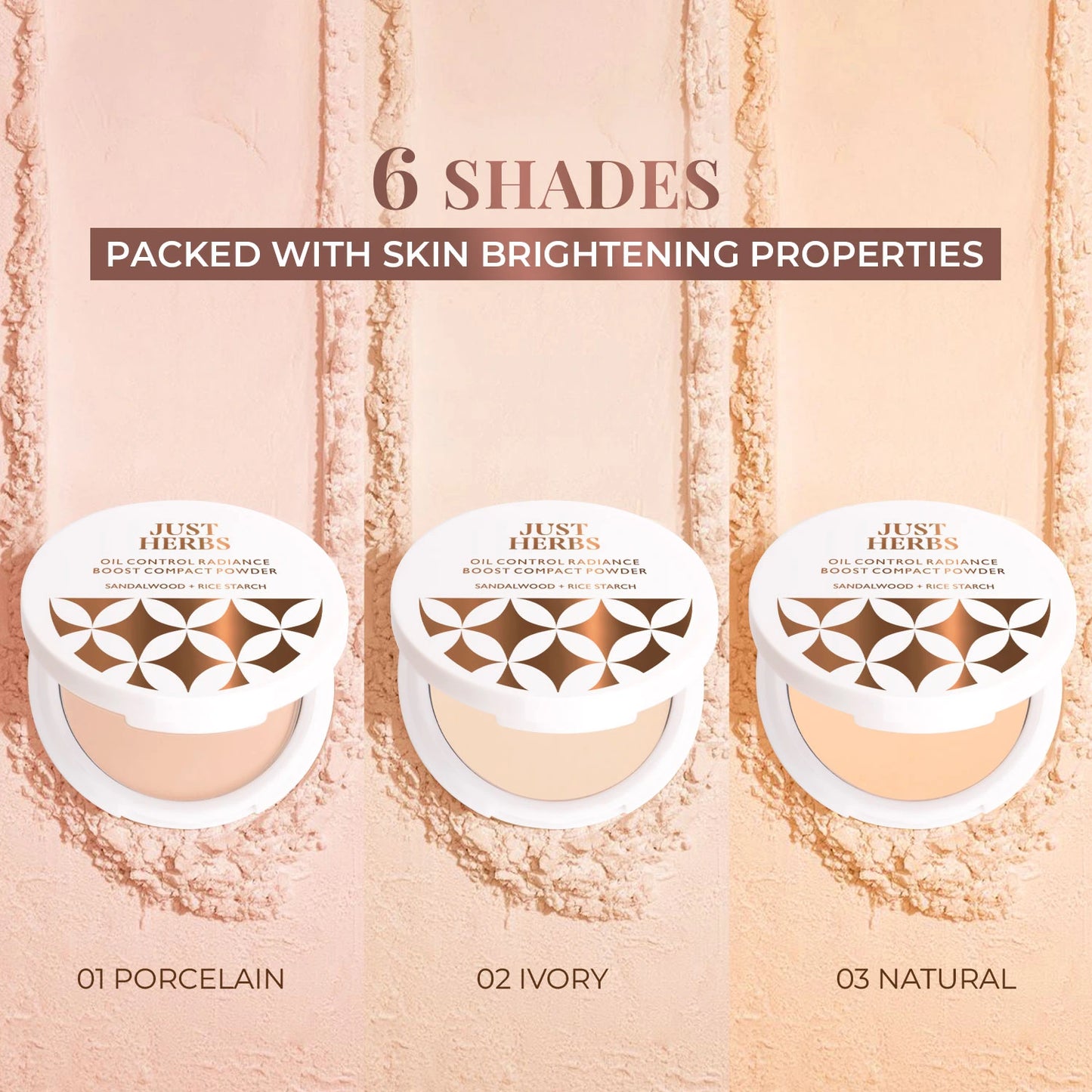 Just Herbs Oil Control Radiance Boost Compact Powder 04 Beige