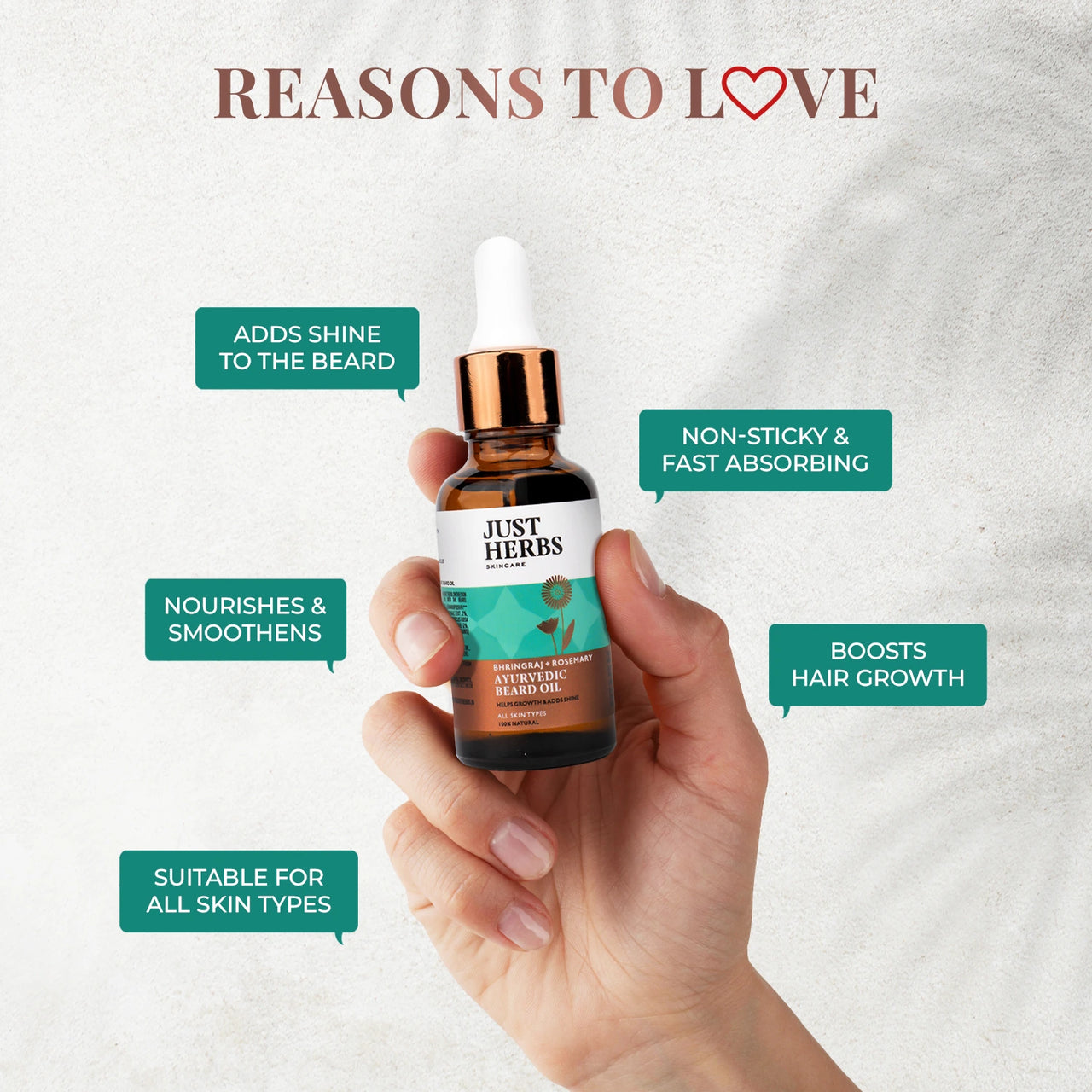 Ayurvedic Beard Oil with Bhringraj & Rosemary: 30 ml