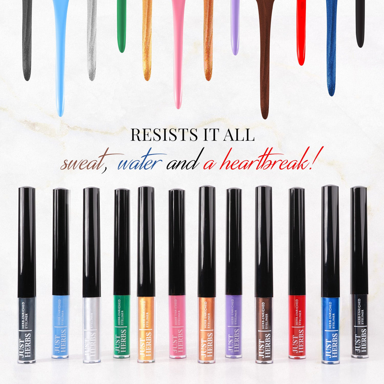 Herb-Enriched Waterproof Eyeliner Organic - Jojoba Oil & Vitamin E