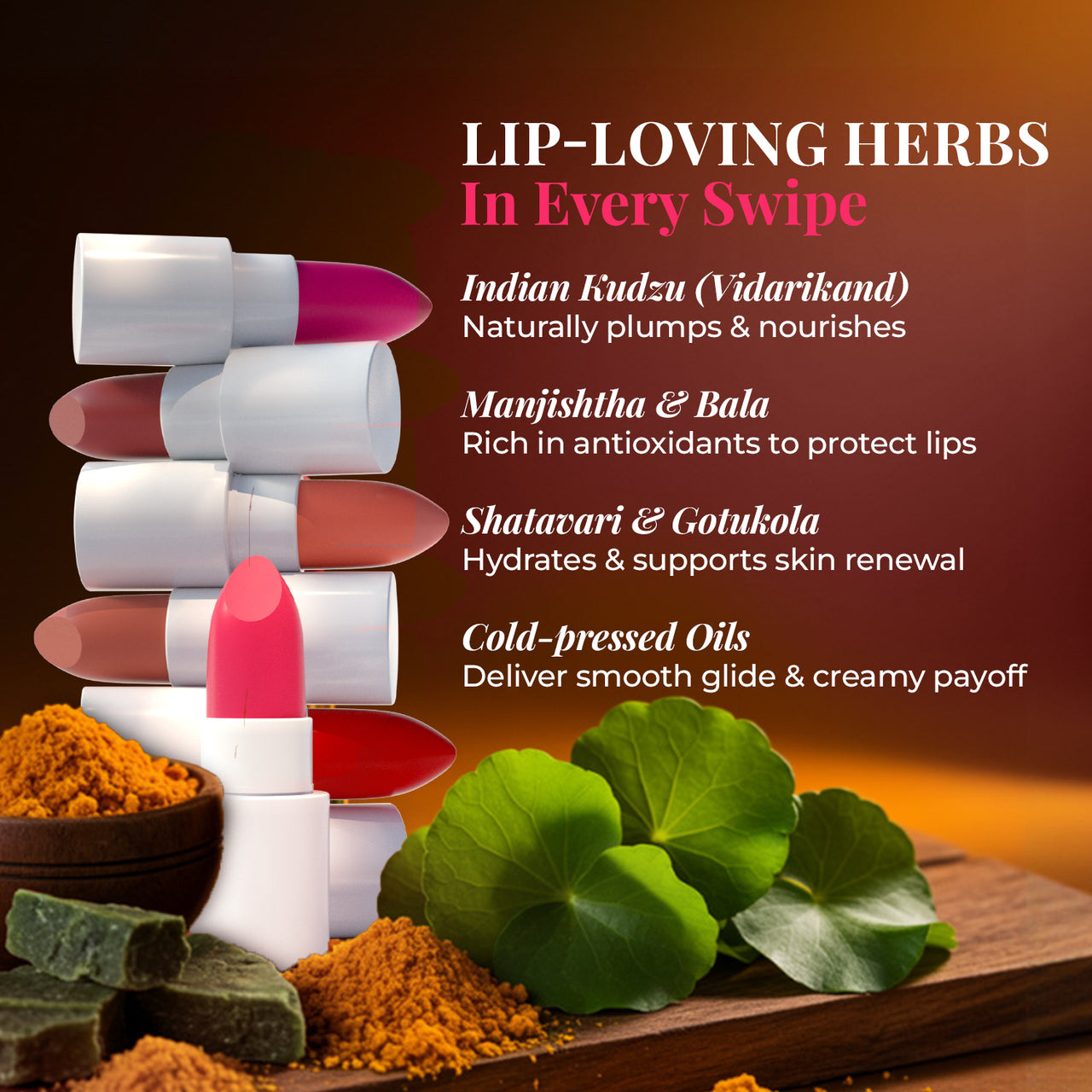 Herb Enriched Ayurvedic Lipstick Micro-Mini Kit - 8 shades