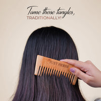 Thumbnail for Just Herbs Handmade Wide-Tooth Neem Comb