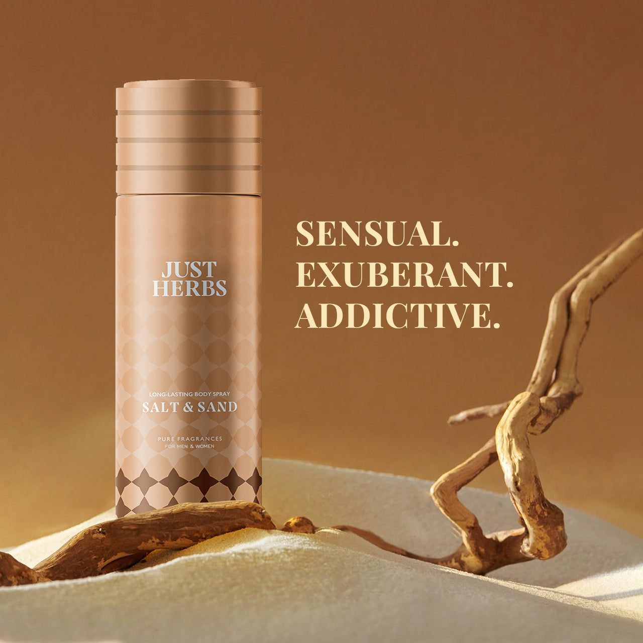 Just Herbs Long Lasting Salt and Sand Deodorant Body Spray For Men & Women - 150 ml
