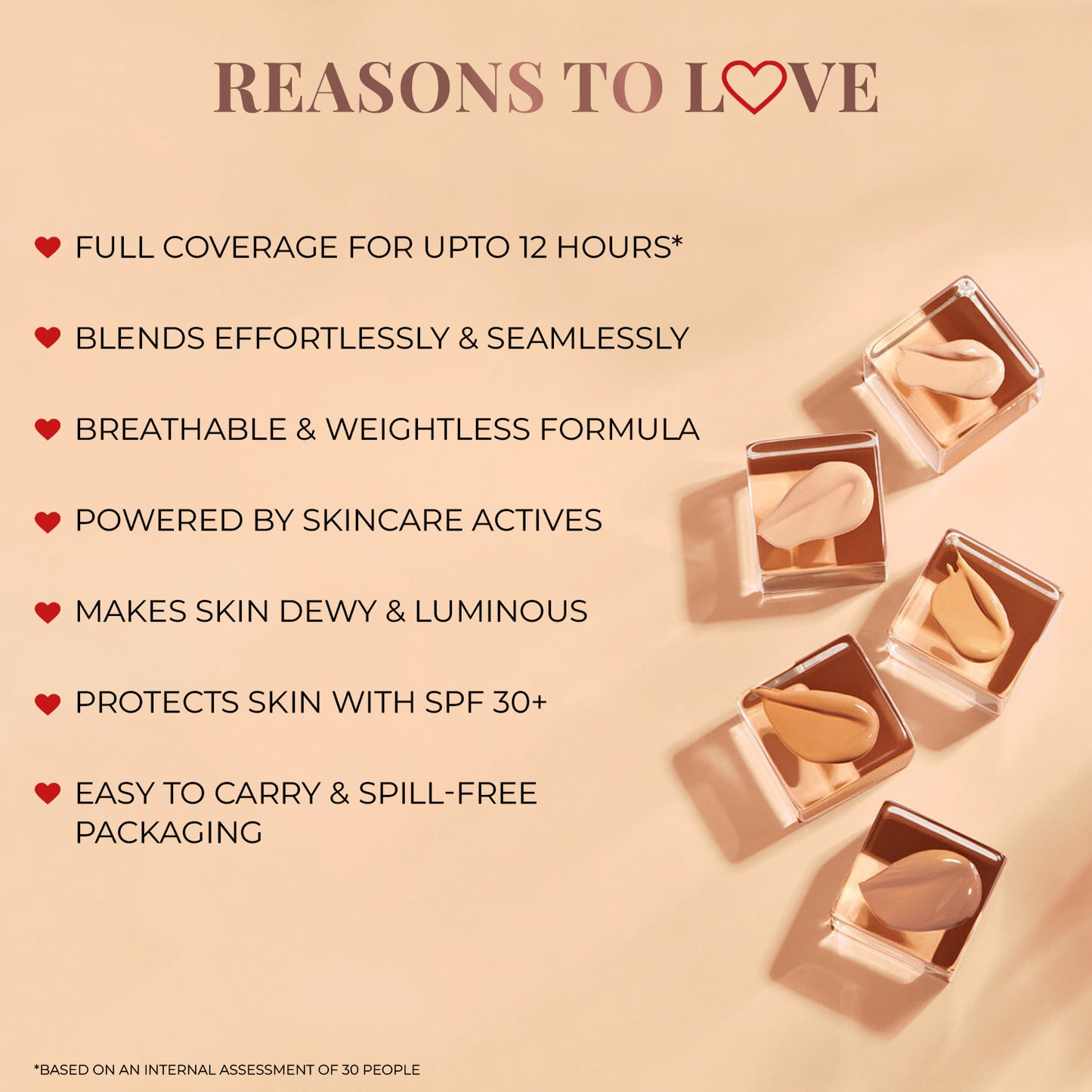 Serum Foundation Dewy Finish SPF30+ Tube with Rosehip and Rice Starch