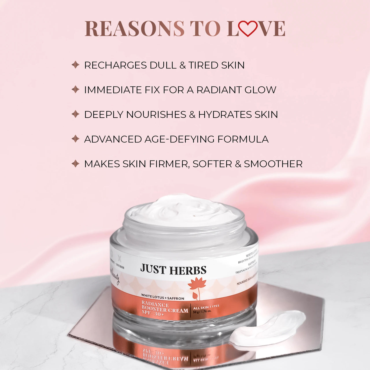 Radiance Booster Cream SPF 30+ with White Lotus & Saffron: 50 gm