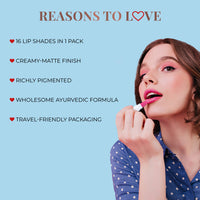 Thumbnail for Herb Enriched Ayurvedic Lipstick - Micro-Mini Trial Kit - 16 shades