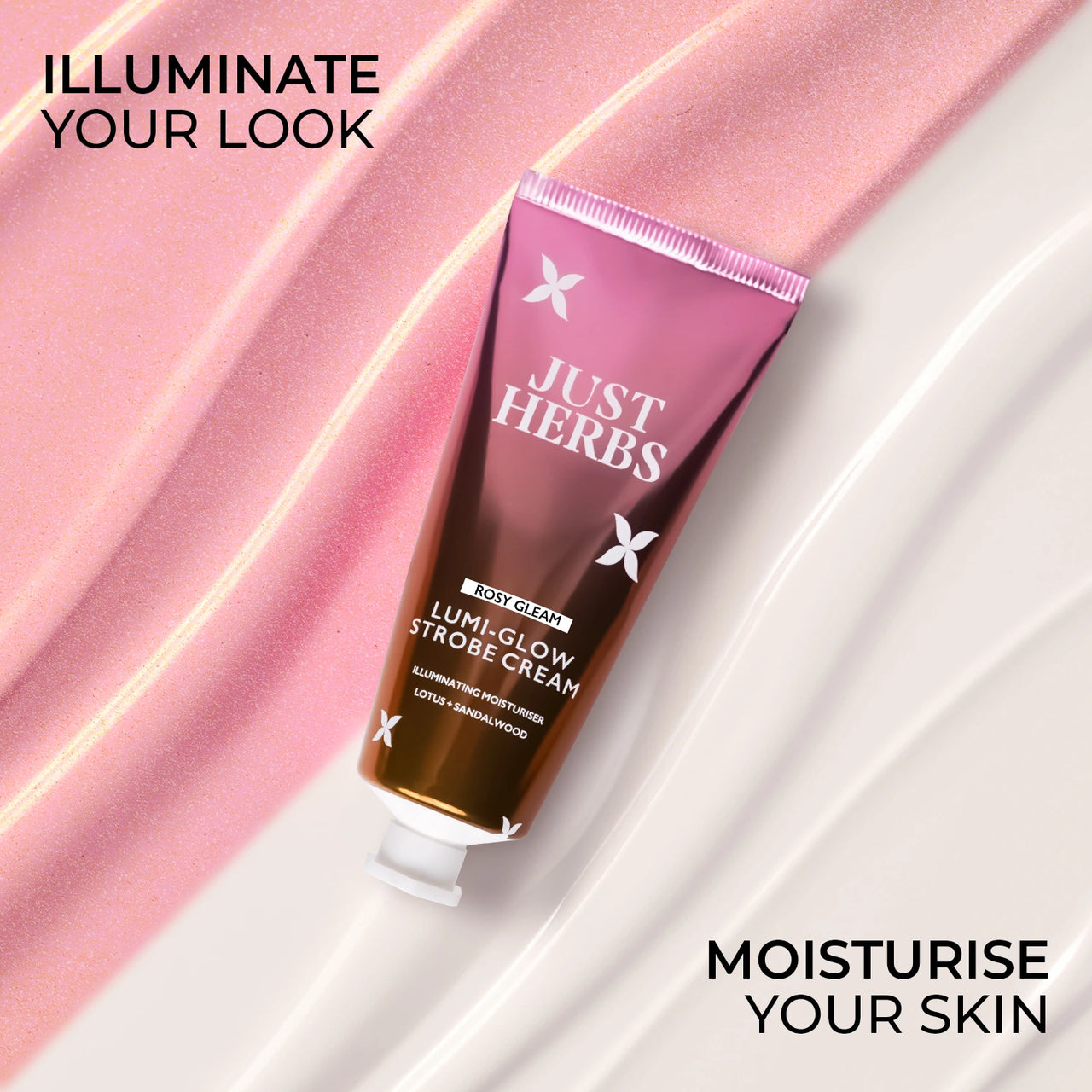 Sunlit Gleam: Lumi-glow Strobe Cream with Lotus & Sandalwood