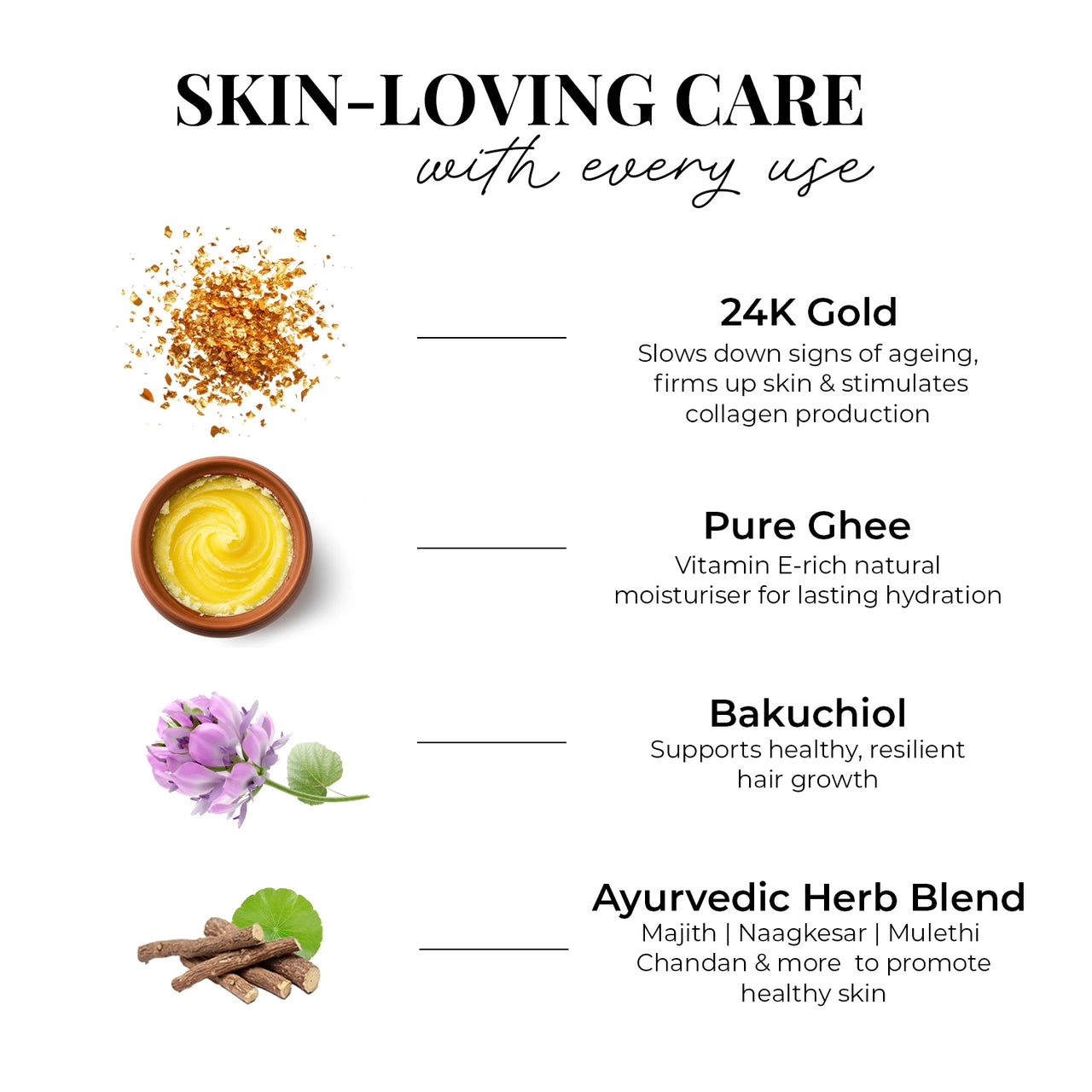 Just Herbs Golden Nourish Gift Set | Gifts for Her | 24K Gold & Pure Ghee Ritual - Set of 3
