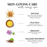 Thumbnail for Just Herbs Golden Nourish Gift Set | Gifts for Her | 24K Gold & Pure Ghee Ritual - Set of 3