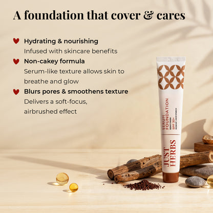 Serum Foundation Dewy Finish SPF30+ Tube with Rosehip and Rice Starch