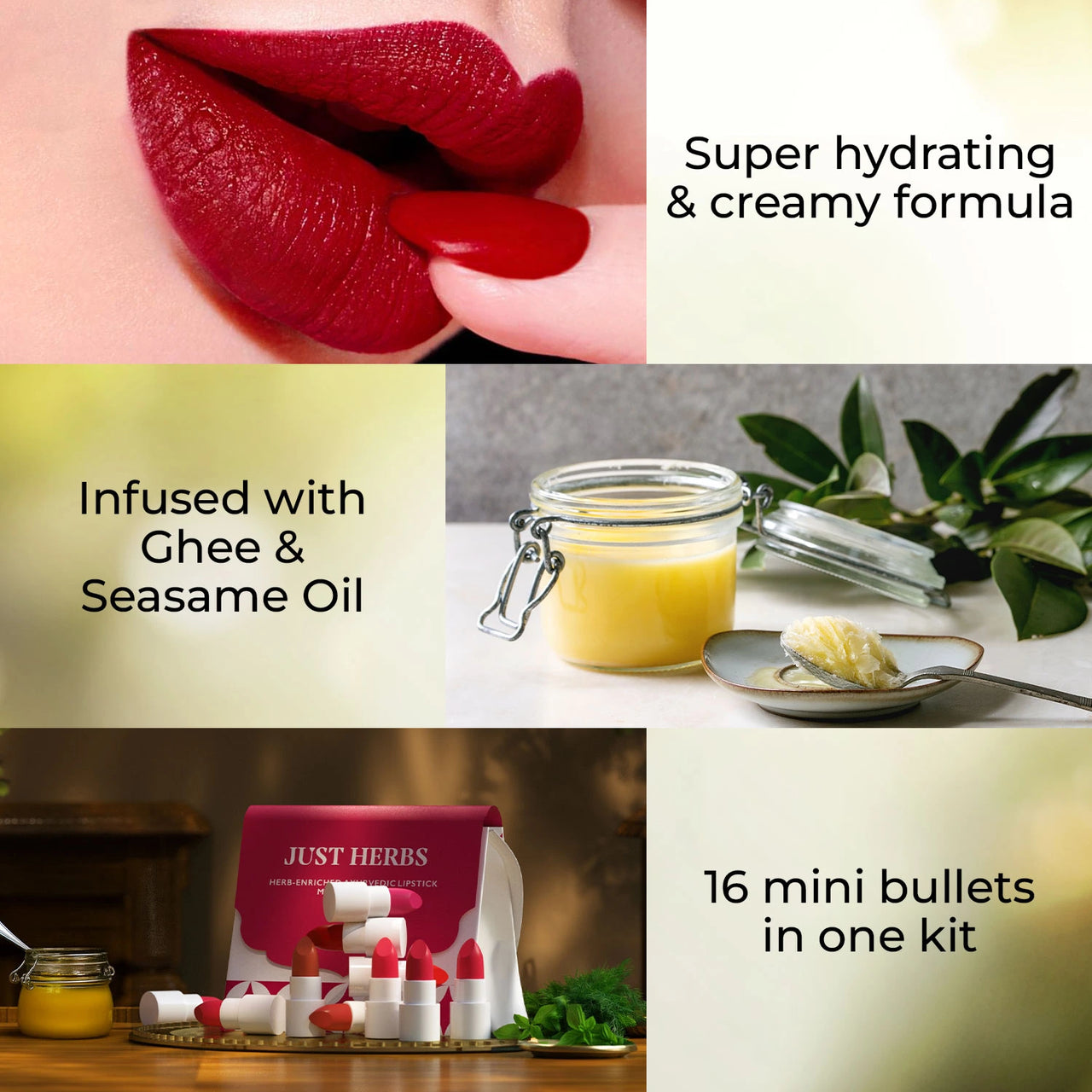 Herb Enriched Ayurvedic Lipstick Shade Sampler Kit