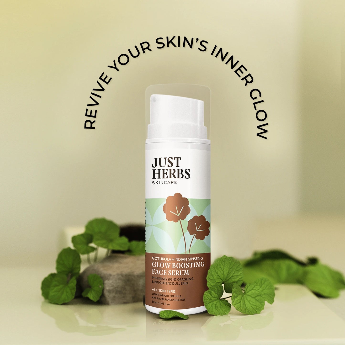 Glow Boosting Face serum with Gotukola and Indian Ginseng