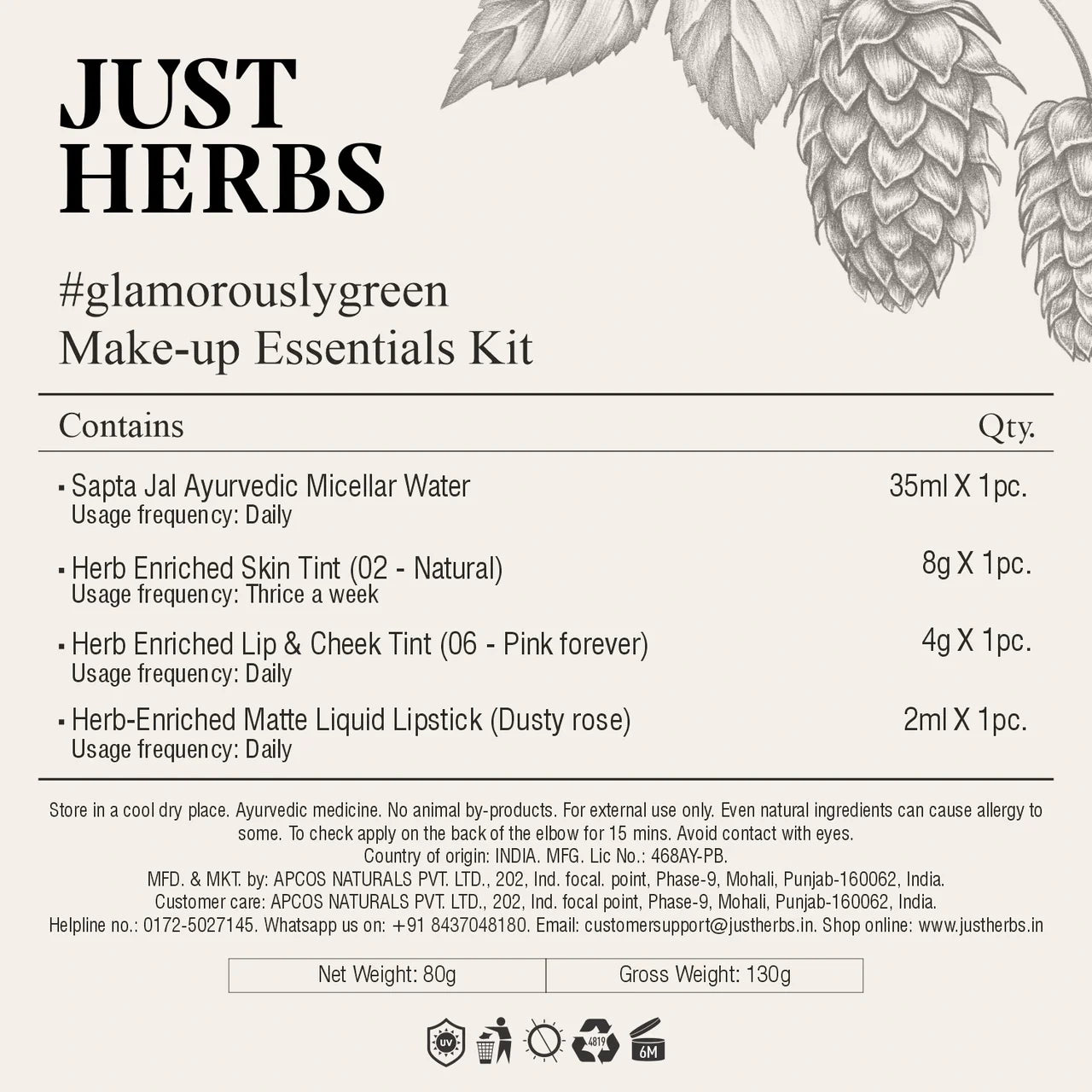 Ayurvedic Makeup Essentials Kit Gift Set