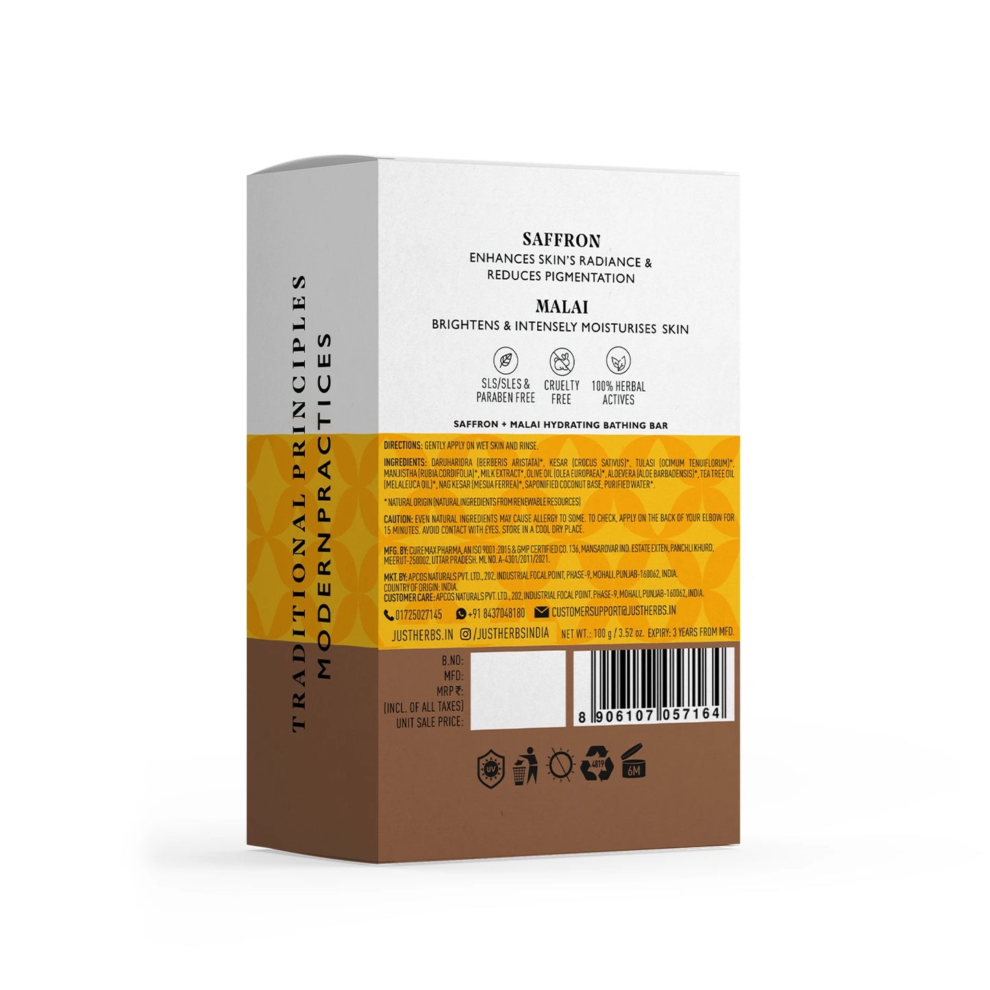 Hydrating Bathing Bar with Saffron and Malai