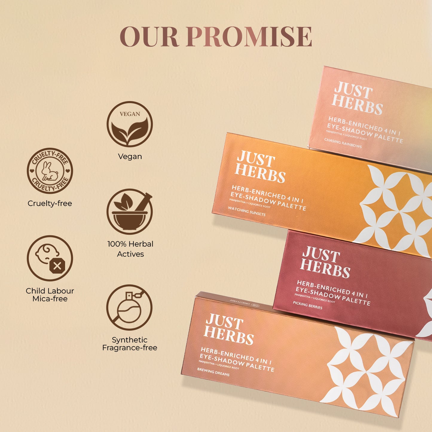 Herb Enriched 4-in-1 Eye-shadow Palette with Manjishtha and Liquorice Root