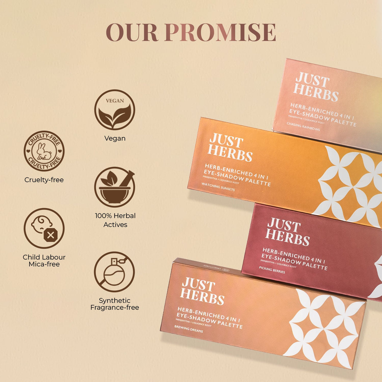 Herb Enriched 4-in-1 Eye-shadow Palette with Manjishtha and Liquorice Root