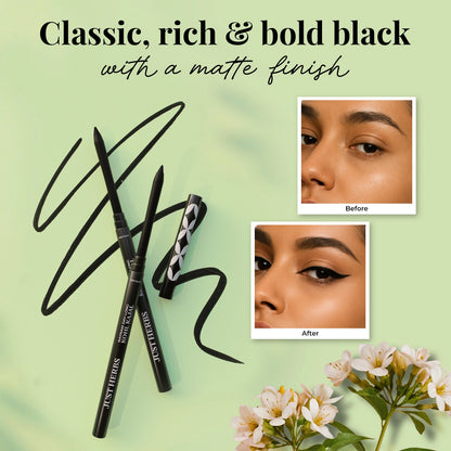 Naynam Day-long Kohl Kajal – Deep Black | Cyclosiloxane-Free