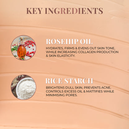 Serum Foundation Dewy Finish SPF30+ Tube with Rosehip and Rice Starch