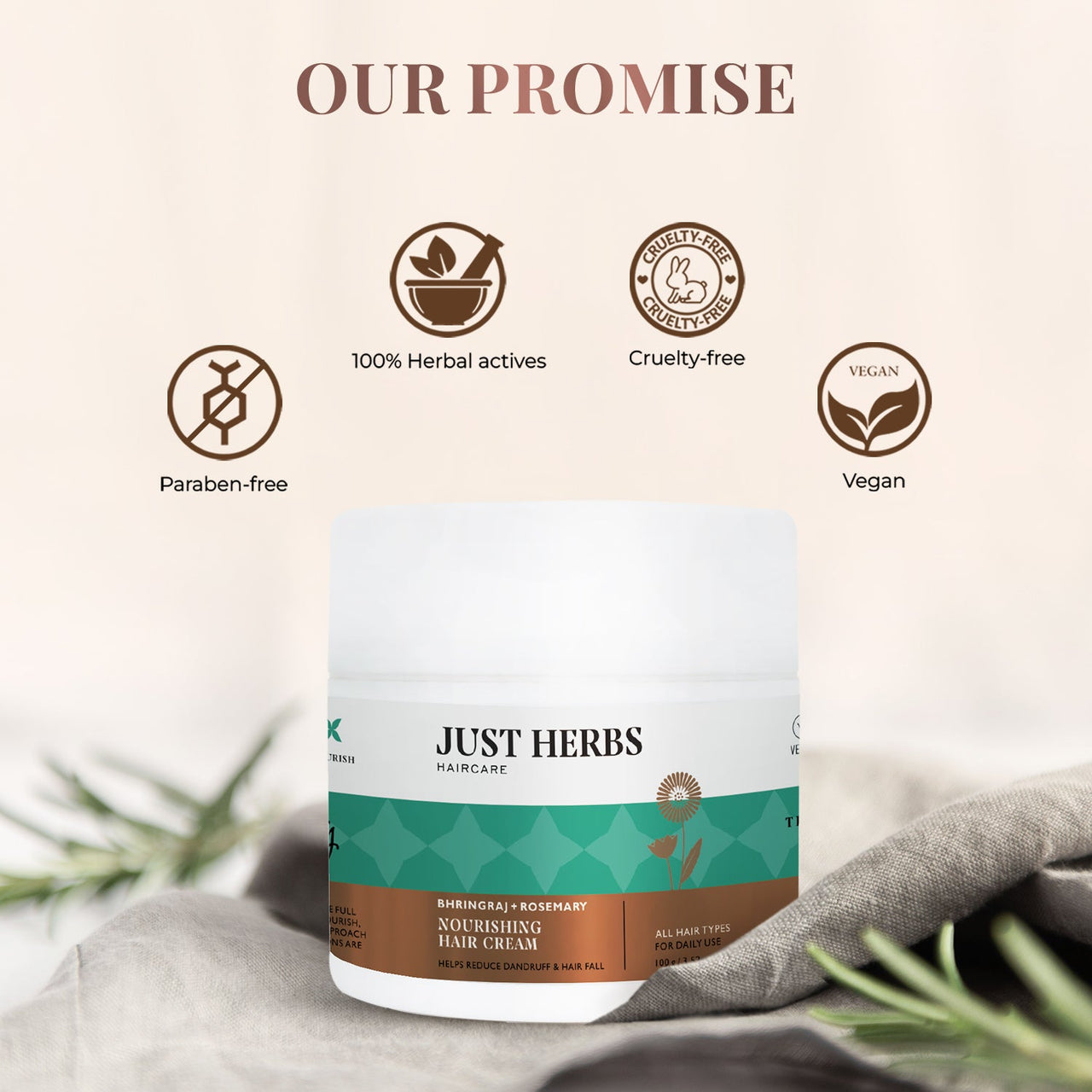 Nourishing Hair Cream with Bhringraj & Rosemary 100 g