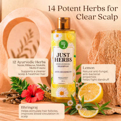 Anti Dandruff Shampoo | Lemon, Bhringraj & 12 Herbs