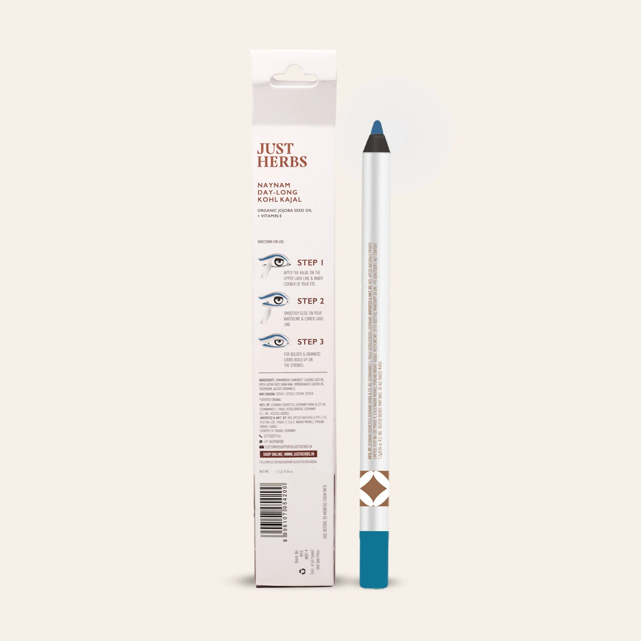 Naynam Day Long Sharpenable Kajal (Teal Blue)