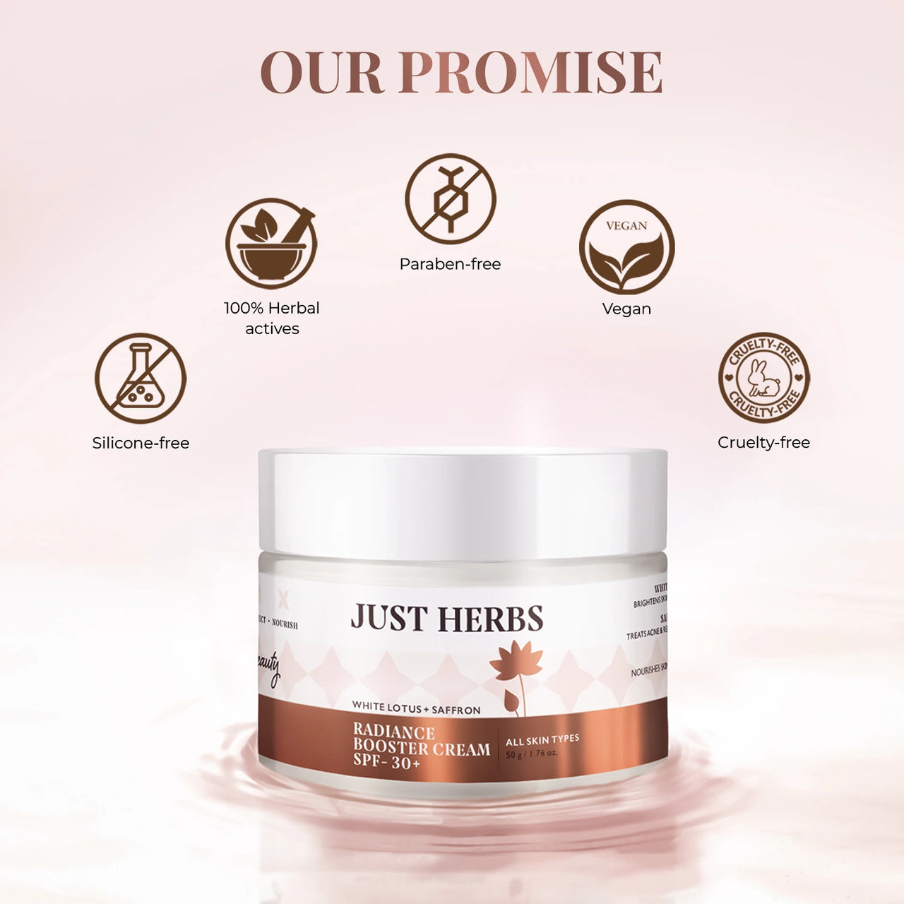 Radiance Booster Cream SPF 30+ with White Lotus & Saffron: 50 gm
