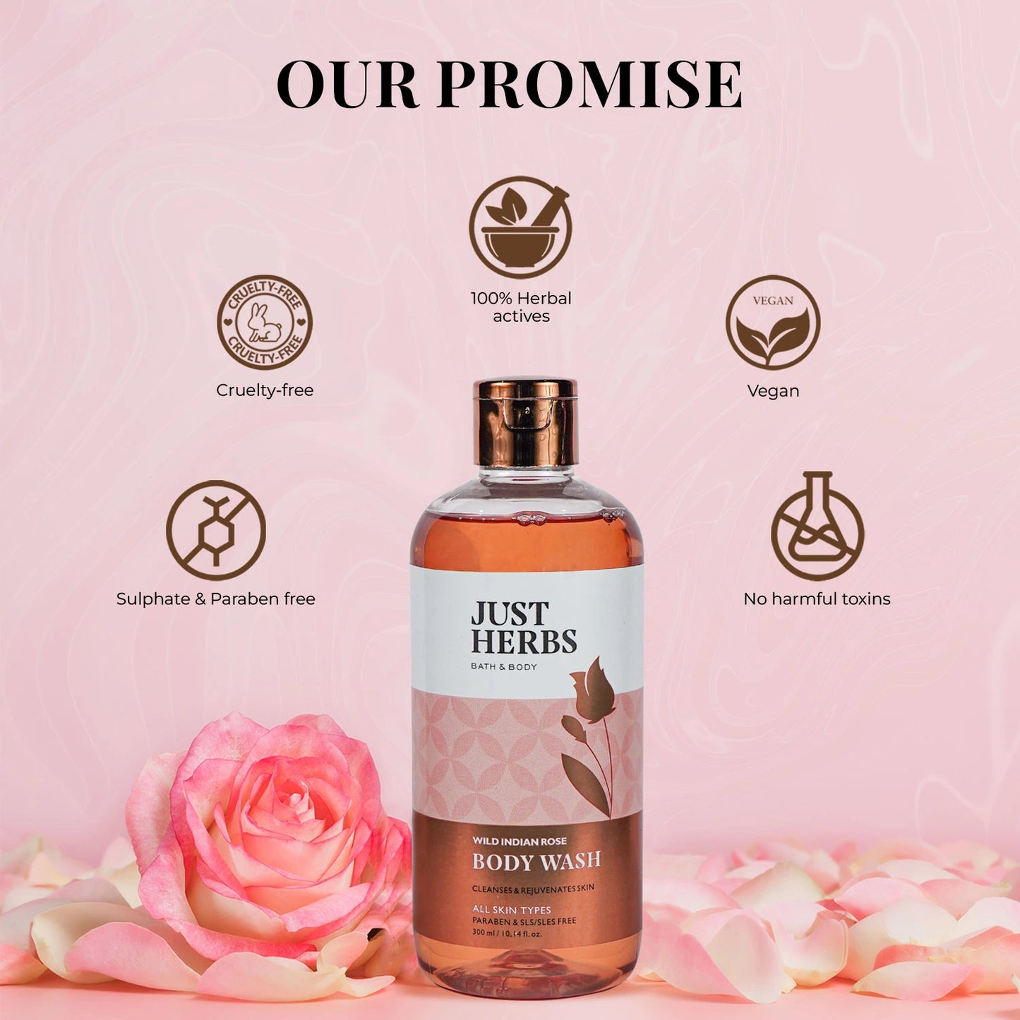 Shatpatri Wild Indian Rose - Gentle Body Wash 300ml