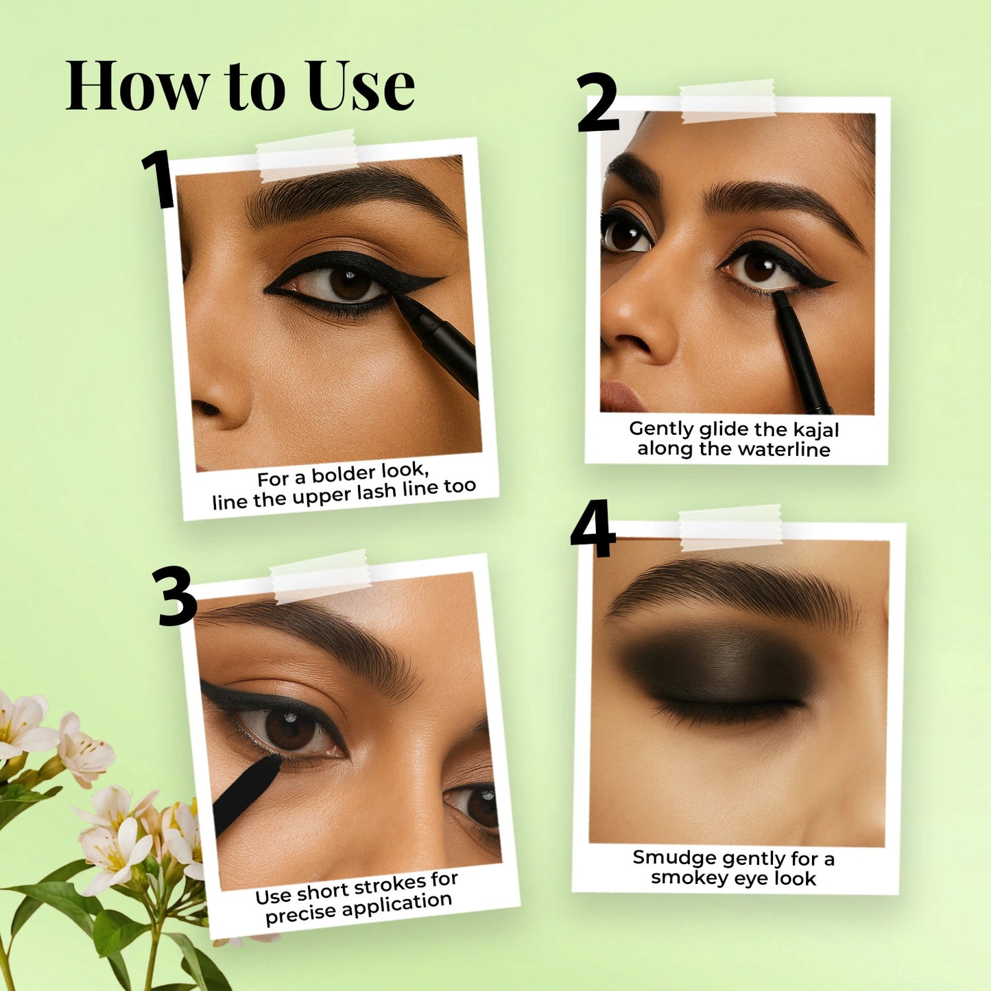 Naynam Day-long Kohl Kajal – Deep Black | Cyclosiloxane-Free