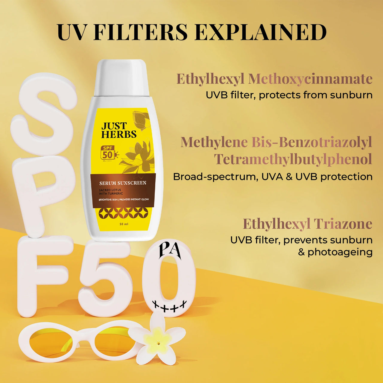 2-in-1 Serum Sunscreen with Sacred Lotus & Turmeric | SPF 50 PA++++