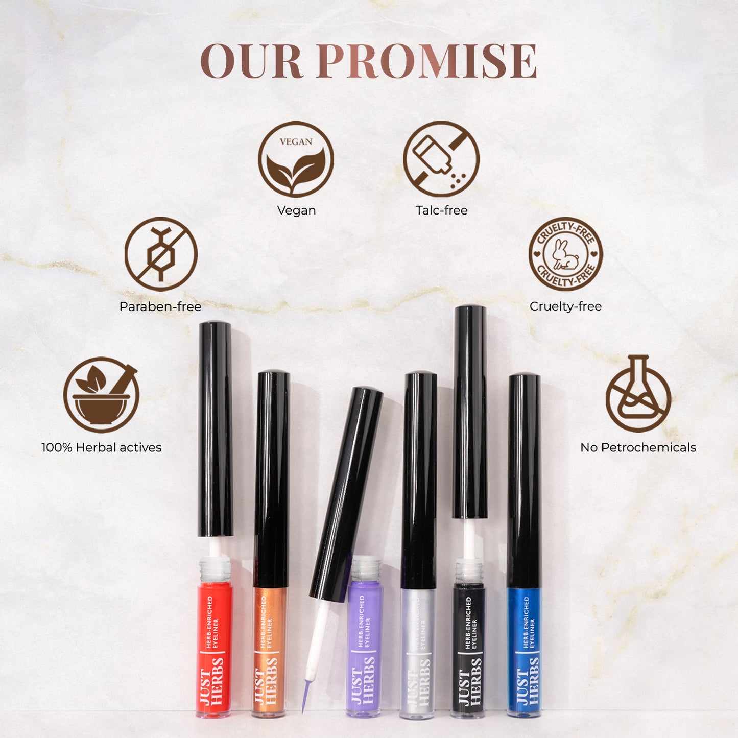 Herb-Enriched Waterproof Eyeliner Organic with Jojoba Oil & Vitamin E
