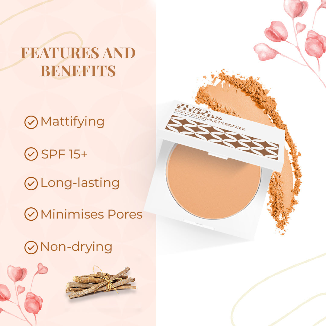 Mattifying and Hydrating SPF 15+ Compact Powder with Rice Starch & Liquorice Root 9 g
