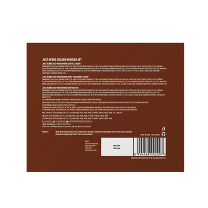 Just Herbs Golden Nourish Gift Set | Gifts for Her | 24K Gold & Pure Ghee Ritual - Set of 3