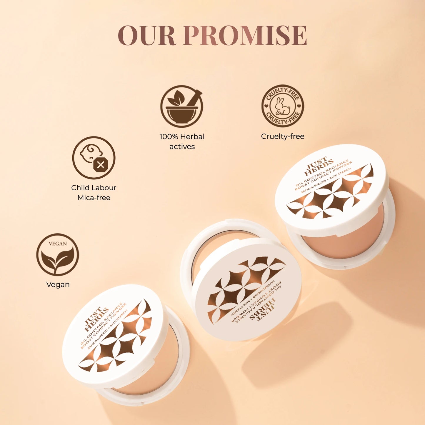 Just Herbs Oil Control Radiance Boost Compact Powder 04 Beige
