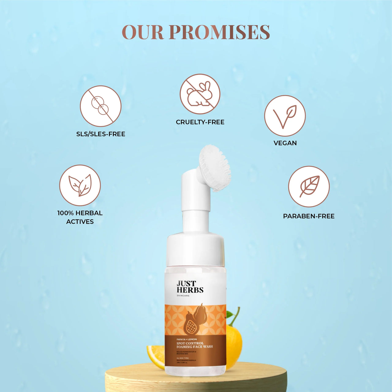 Foaming Face Wash with Papaya & Lemon for Spot Reduction