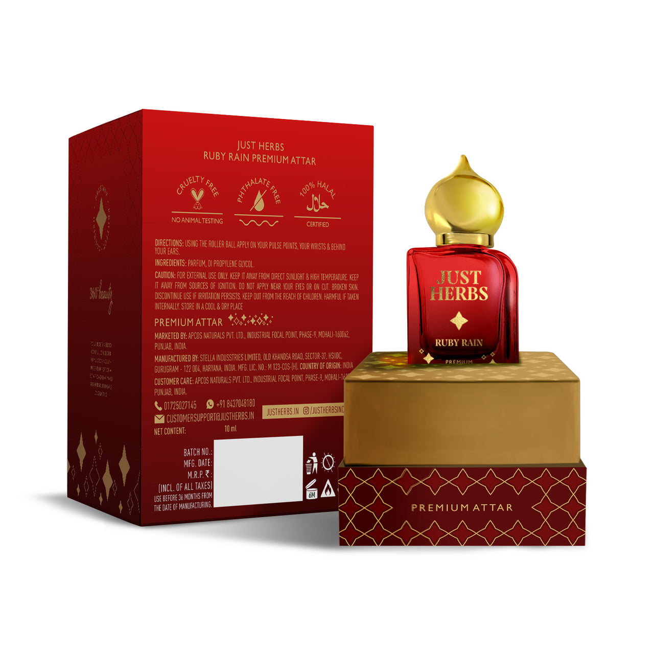 Ruby Rain Premium Attar - Just Herbs