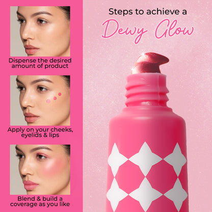 Strawberry Dip: Halo Glow Blush Drops with Mango Butter & Rice Starch