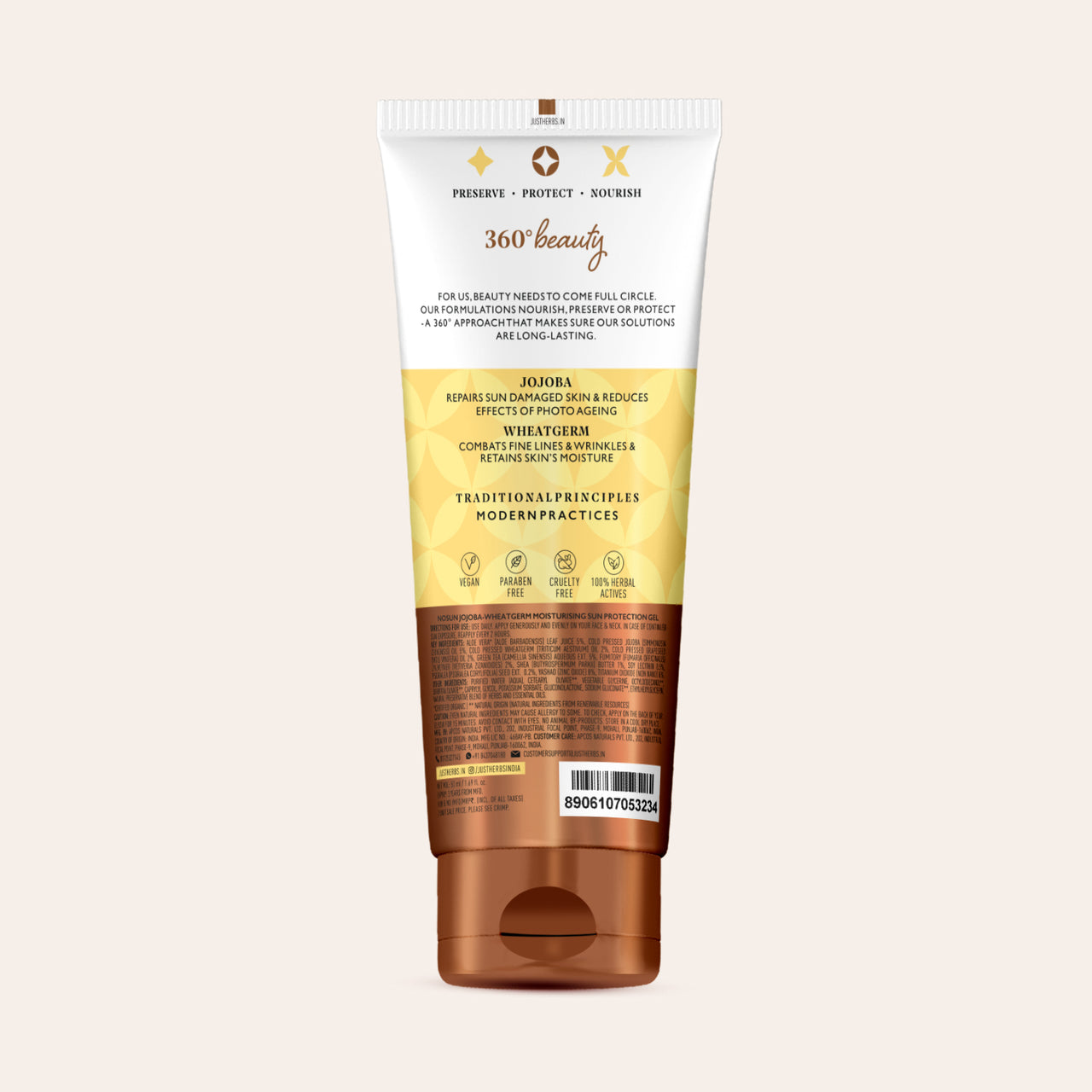 Moisturising Sunscreen Gel with SPF 35+ PA++++ with Jojoba and Wheatgerm