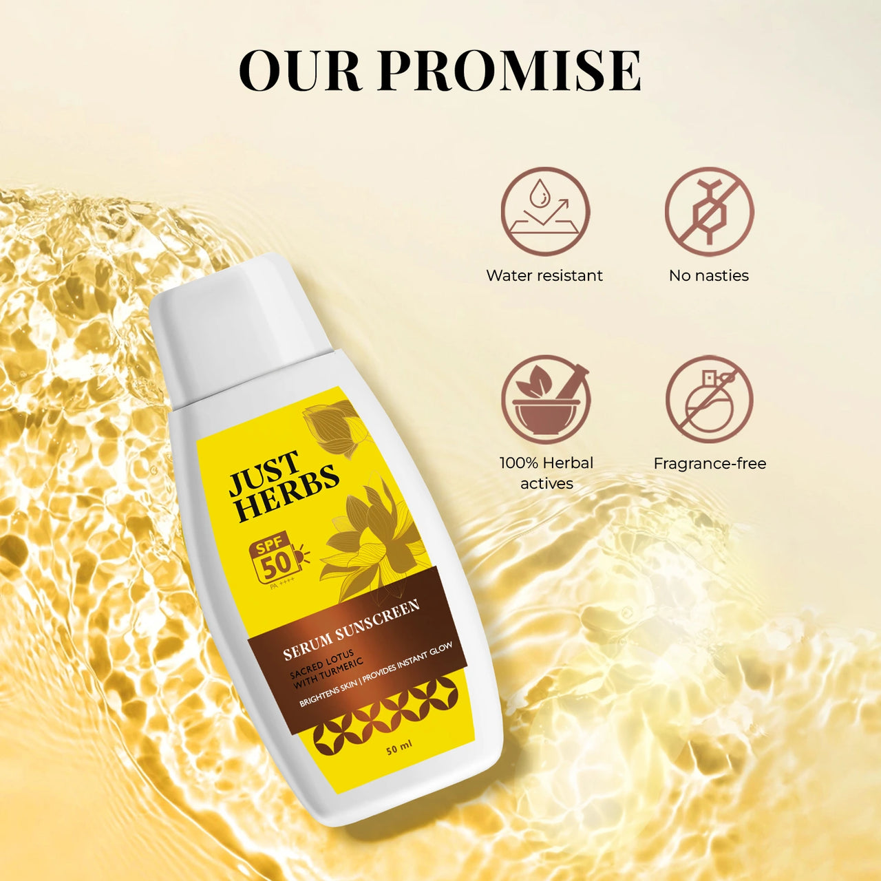 2-in-1 Serum Sunscreen with Sacred Lotus & Turmeric | SPF 50 PA++++