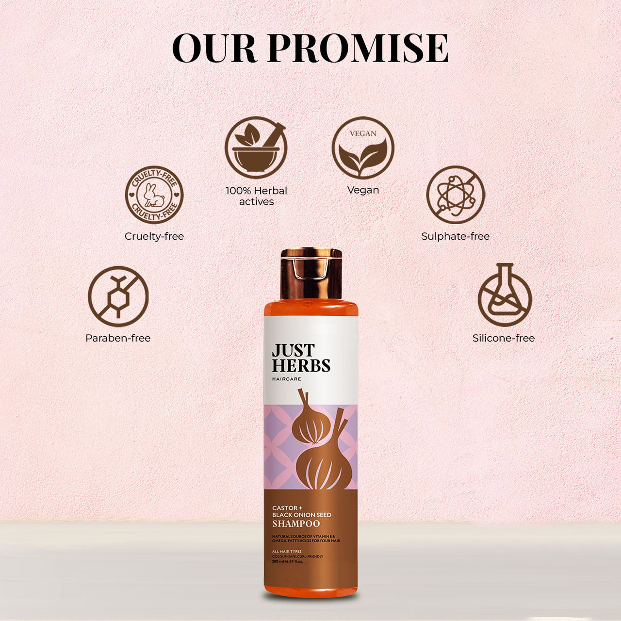 Castor & Black Onion Seed Shampoo - Just Herbs