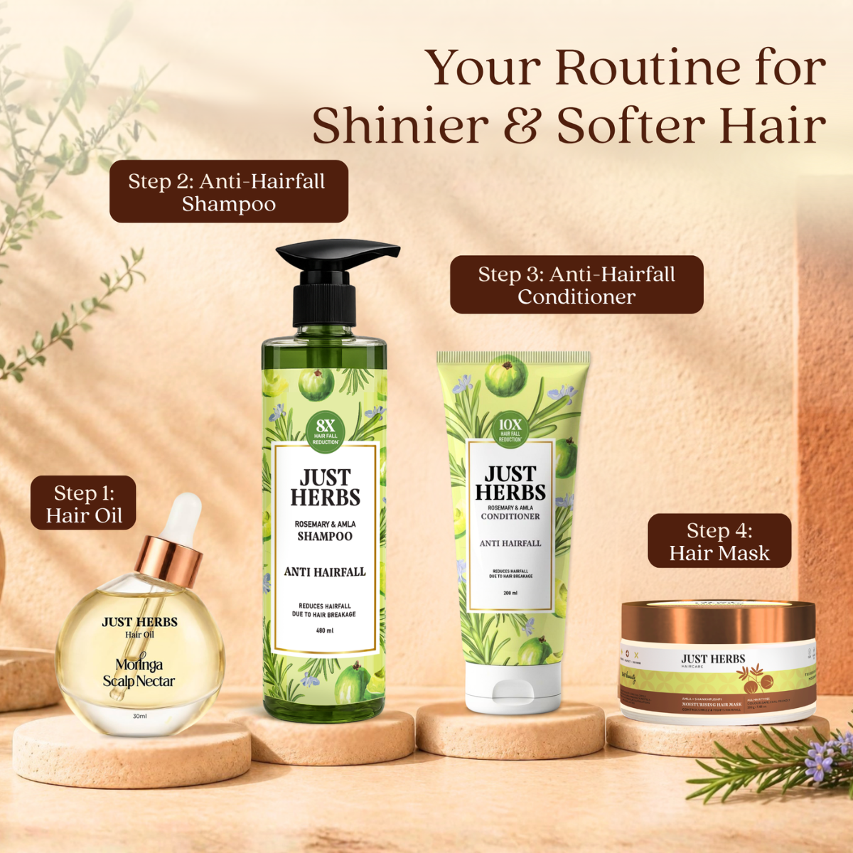 Anti Hairfall Shampoo 480ml | Rosemary, Amla & 12 Herbs