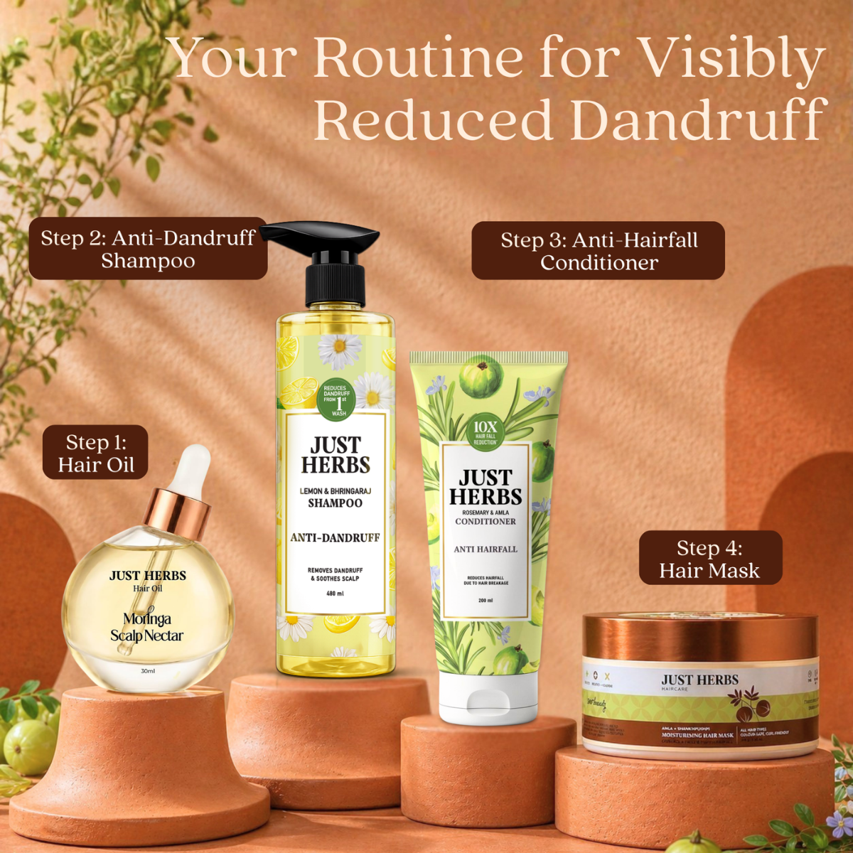 Anti Dandruff Shampoo 480ml | Lemon, Bhringraj & 12 Herbs