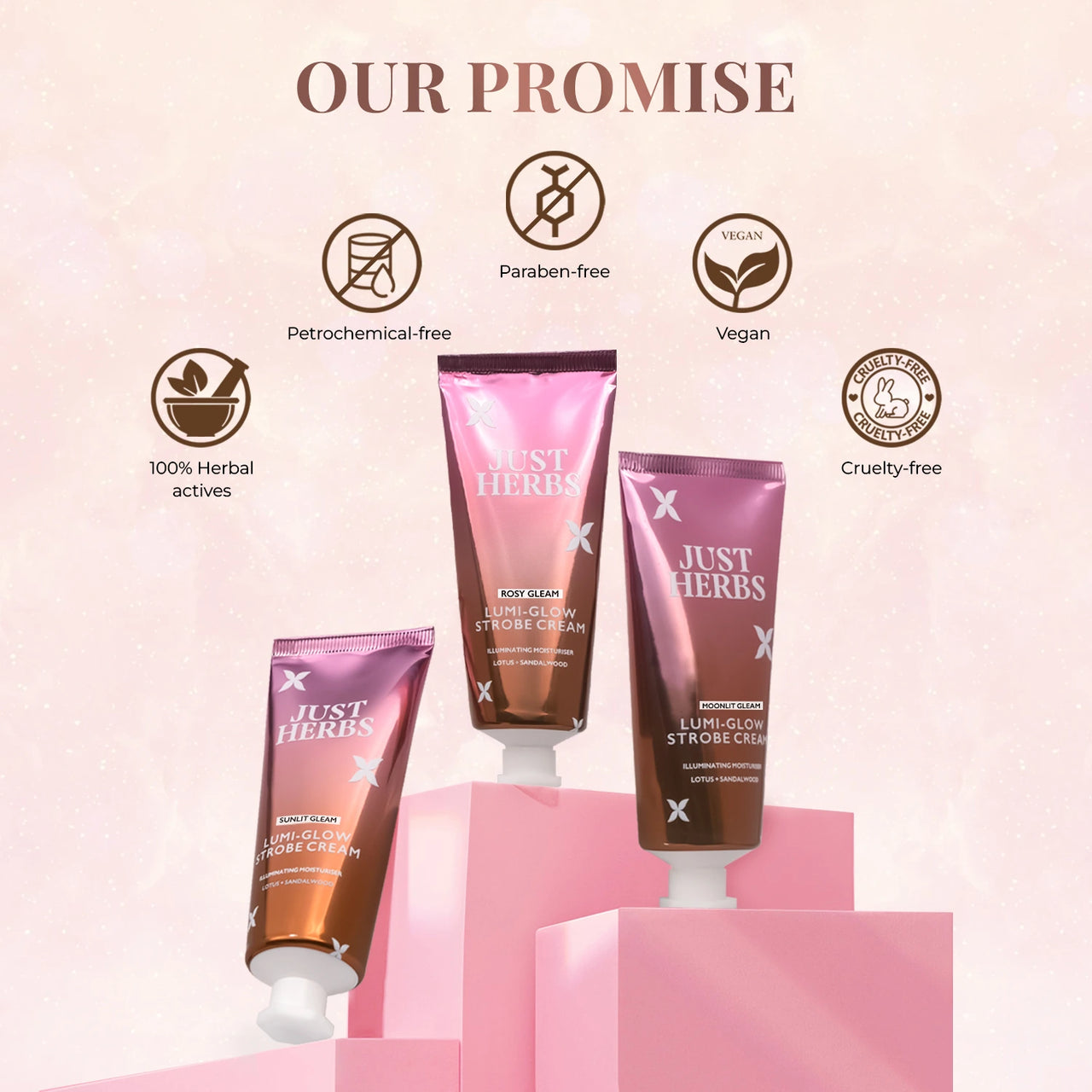 Sunlit Gleam: Lumi-glow Strobe Cream with Lotus & Sandalwood