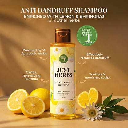 Anti Dandruff Shampoo | Lemon, Bhringraj & 12 Herbs