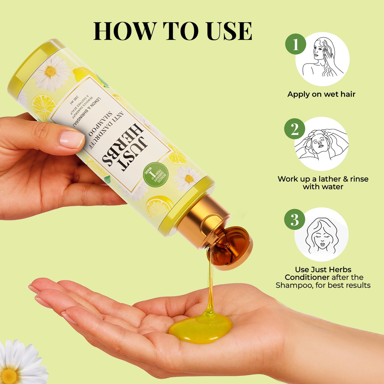 Anti Dandruff Shampoo | Lemon, Bhringraj & 12 Herbs