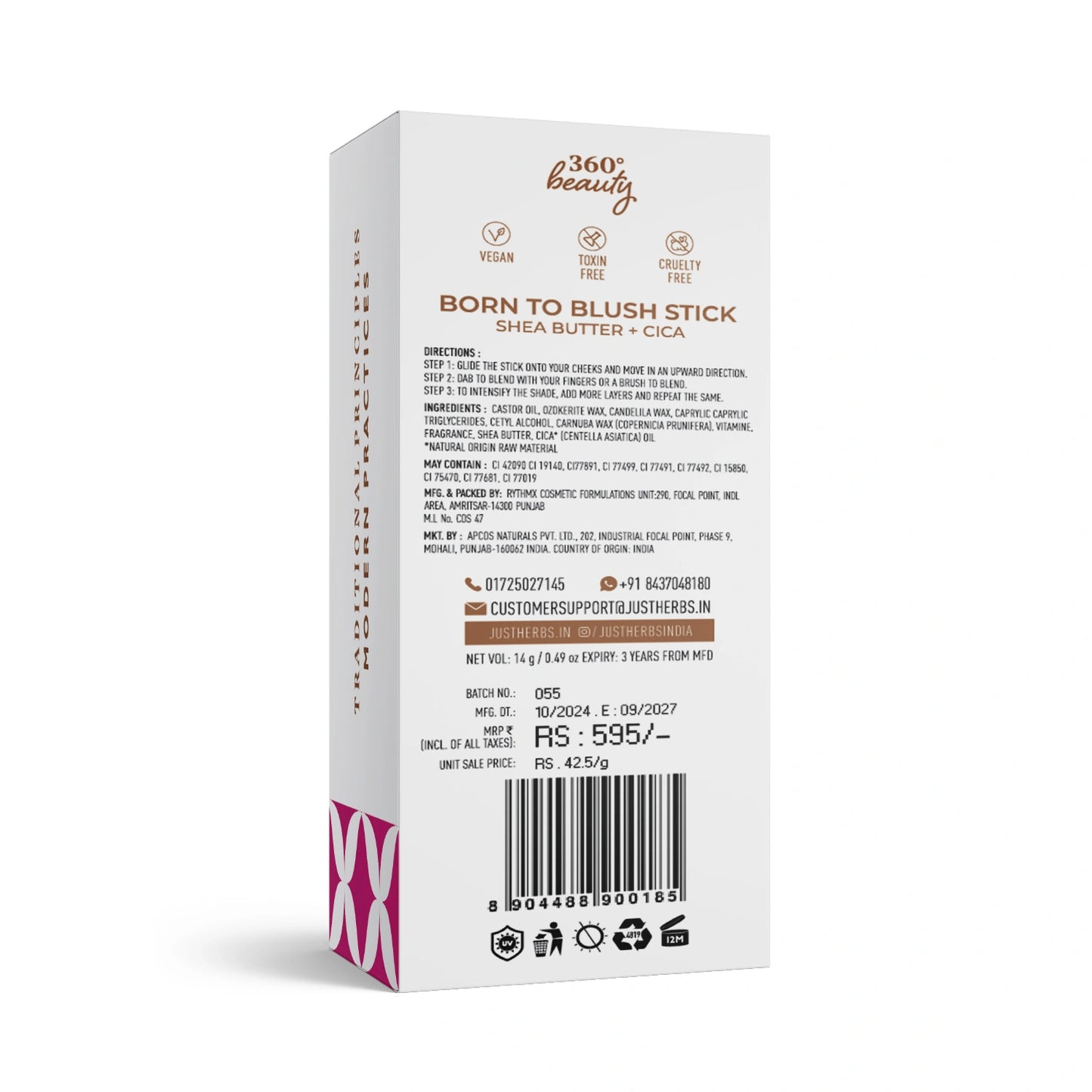 Born To Blush Stick with Shea Butter and Cica